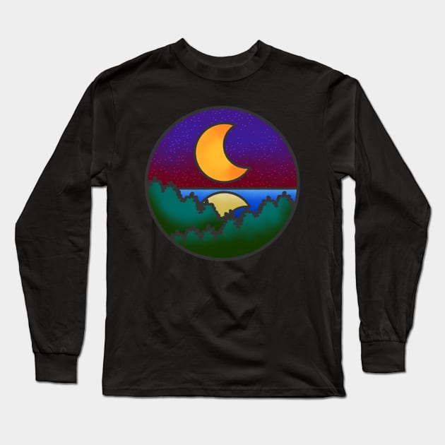 Moonset Long Sleeve T-Shirt by kmtnewsman